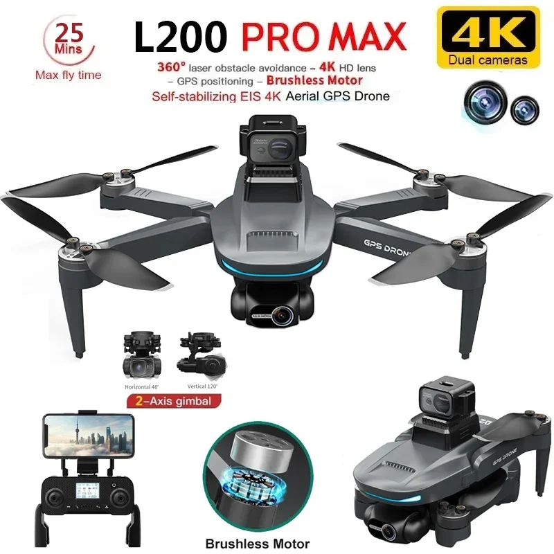 L200 PRO MAX Drone 4K 2-Axis P - Drone Gimbal 2 Axis 评论和价格