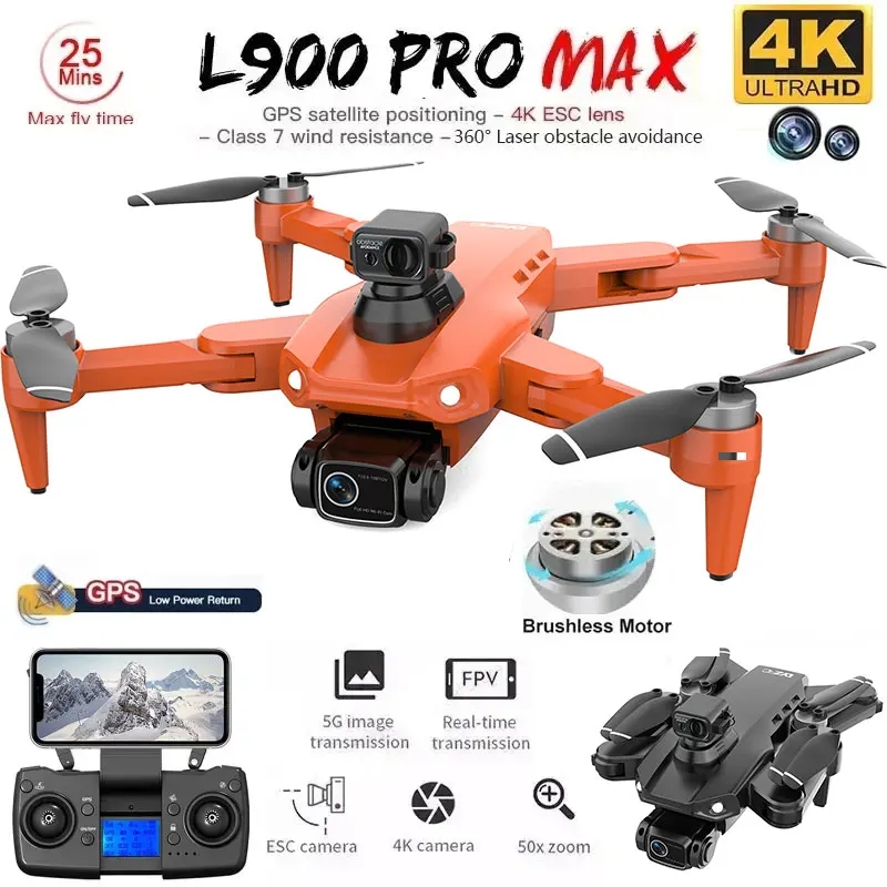L900 Pro MAX GPS Drone 4K Prof - Drone Gimbal Brushless 评论和价格