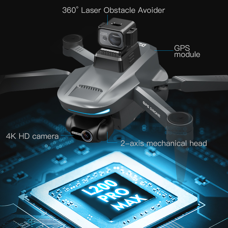 L200 Pro MAX GPS Drone 4K Prof - Drone Gimbal 2 Axis 评论和价格